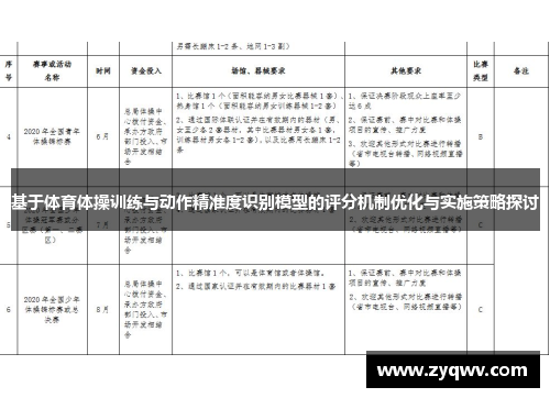 基于体育体操训练与动作精准度识别模型的评分机制优化与实施策略探讨